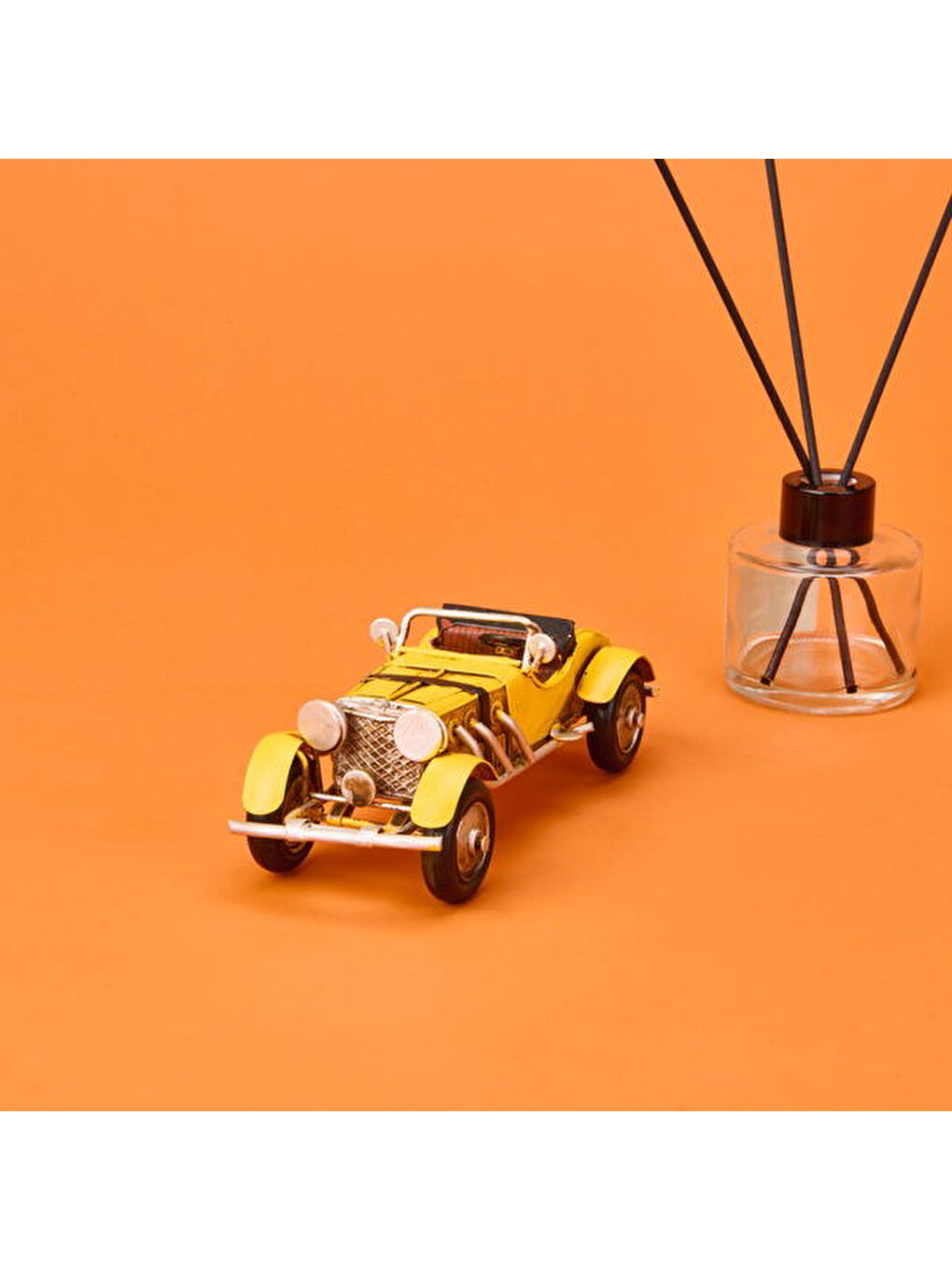 Dekoratif Metal Araba - Sarı - 16 cm-2