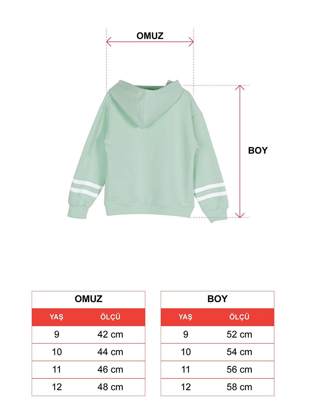 Kapüşonlu Uzun Kol Çağla Yeşil Renk Kız Çocuk Sweatshirt-2