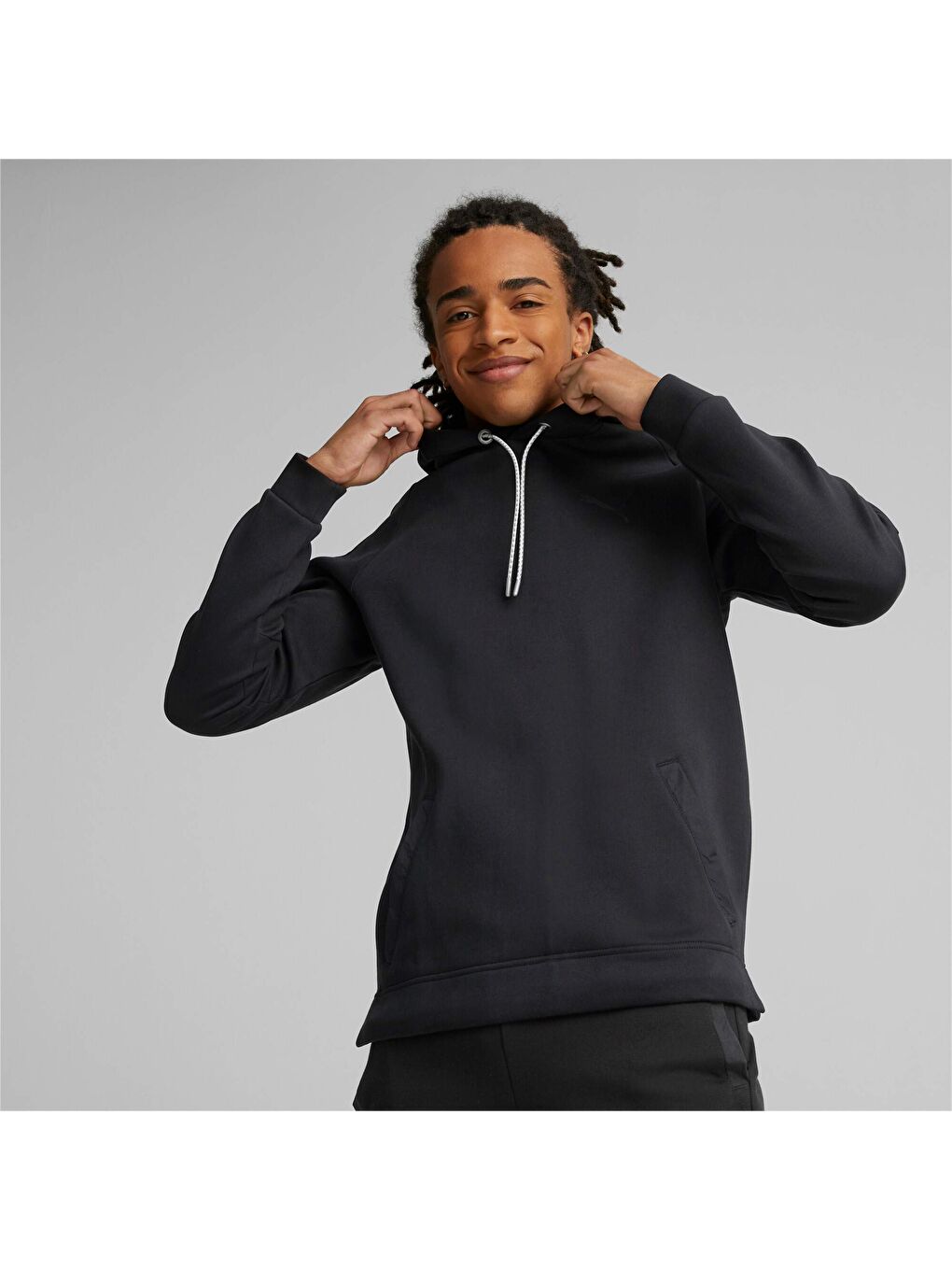 Siyah DAY IN MOTION Kapüşonlu Erkek Sweatshirt-6