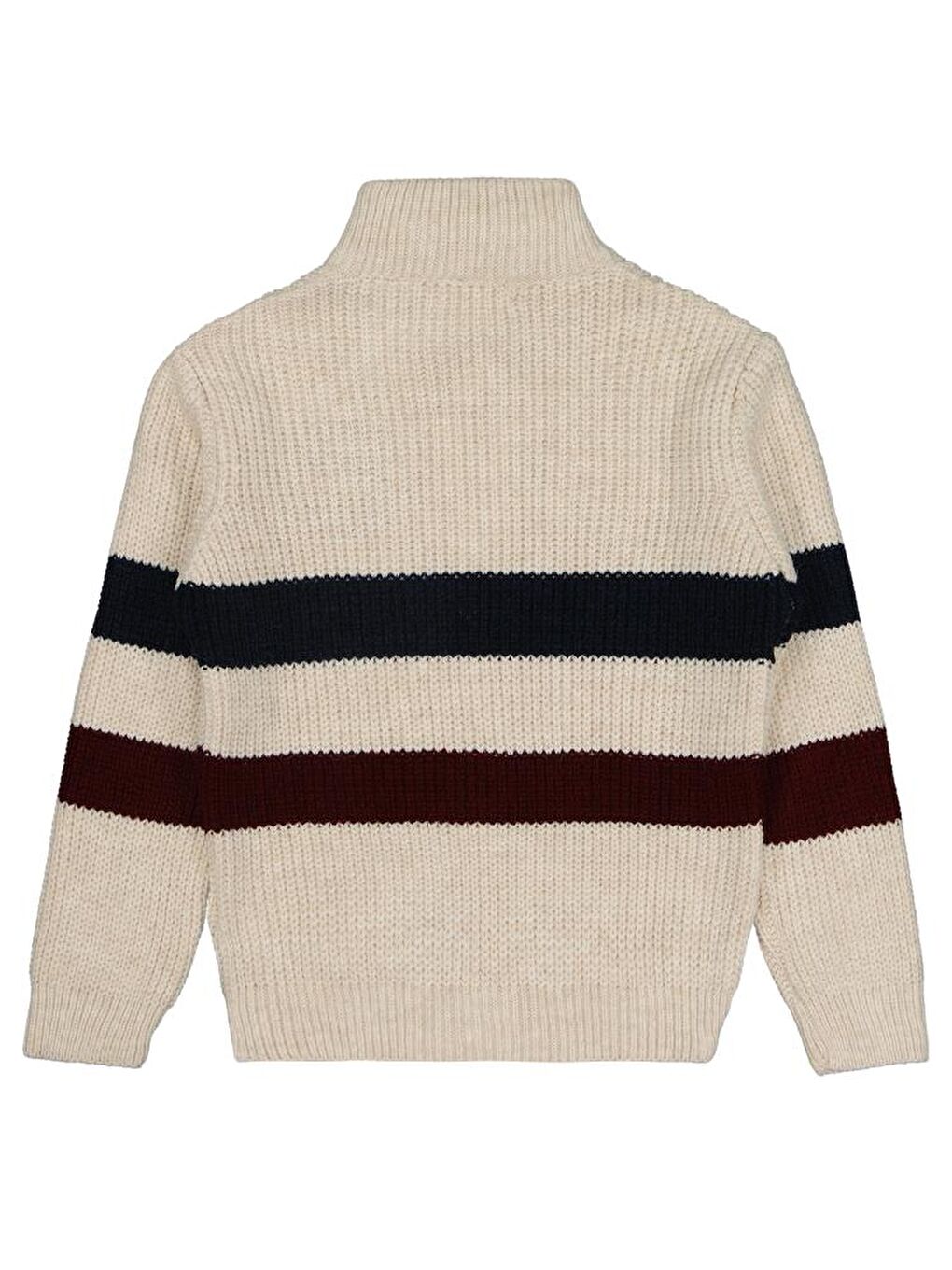 Boys C Nakışlı Çizgili 6-9 Yaş Hırka - Bej8-9 Yaş-1