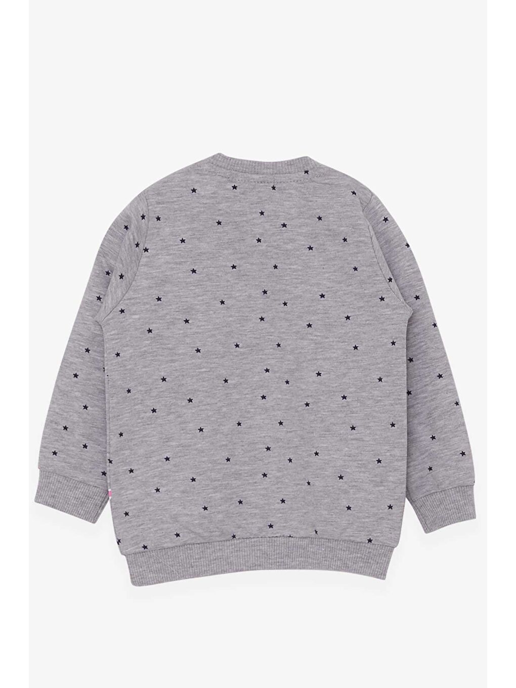 Kız Bebek Sweatshirt Mutlu Kedicikler Gri Melanj (4 Ay-1.5 Yaş)-1