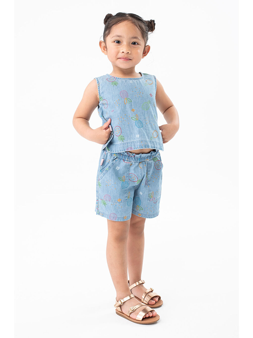 Mavi Kız Çocuk Şort-2