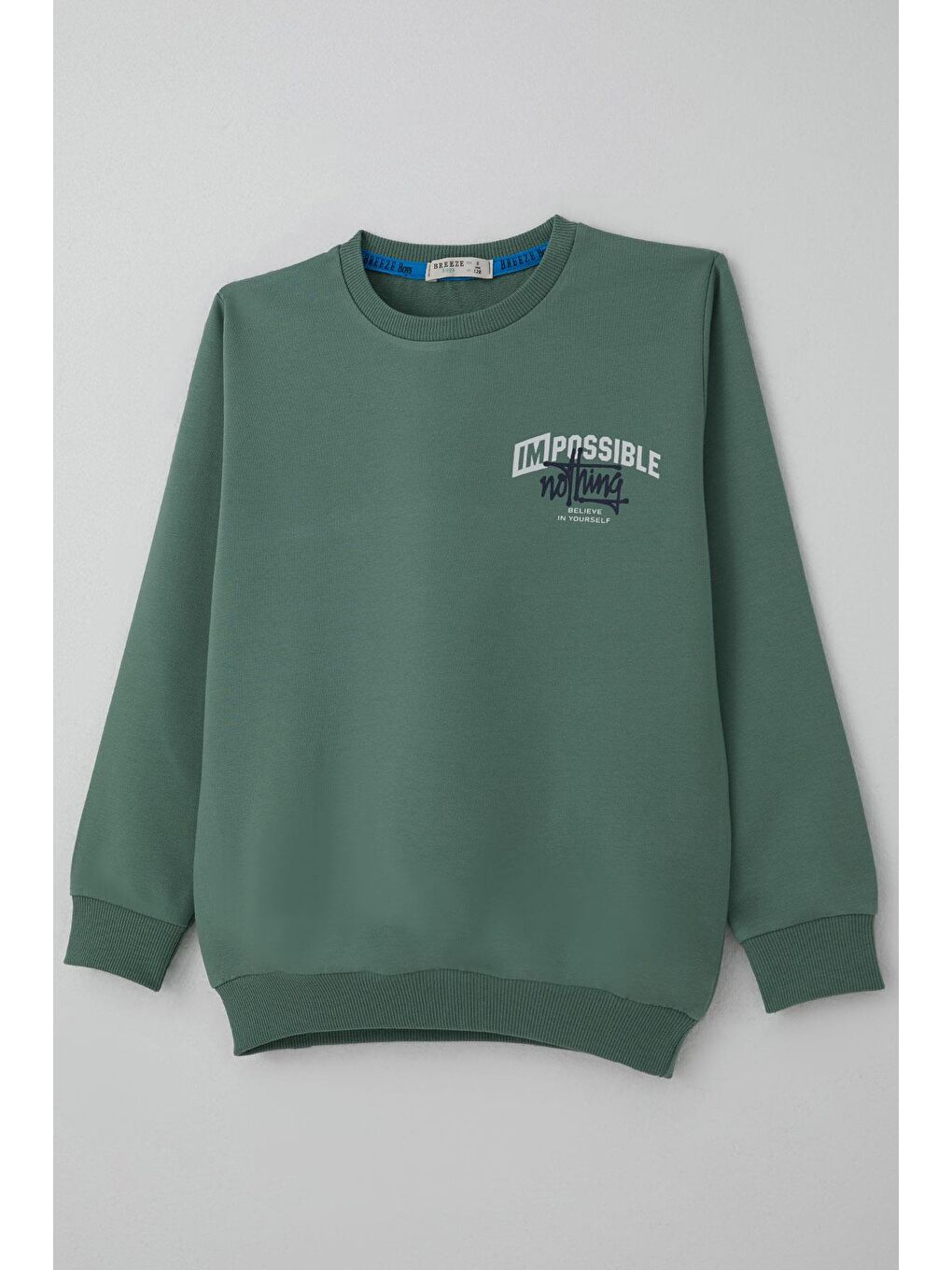 Erkek Çocuk Eşofman Takımı Sırt Baskı Detaylı Cepli Petrol Yeşili (7-12 Yaş)-5