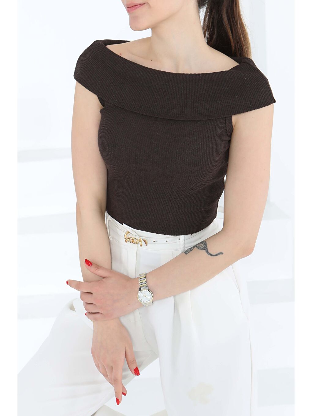 Kahverengi Madonna Yaka Bady Kahve - 27138-1