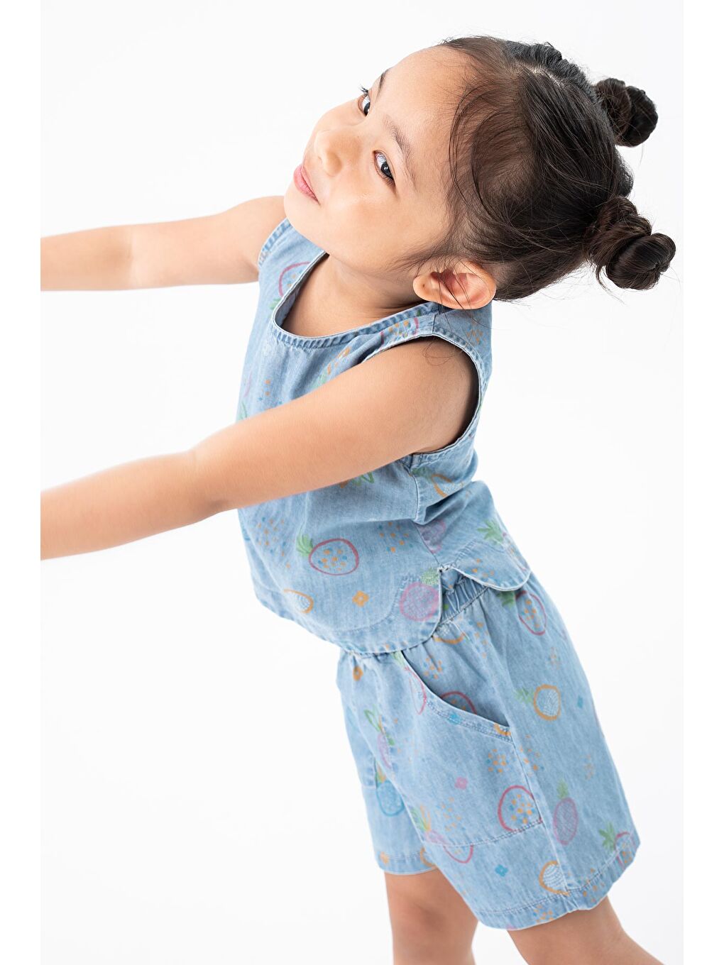 Mavi Kız Çocuk Şort-3