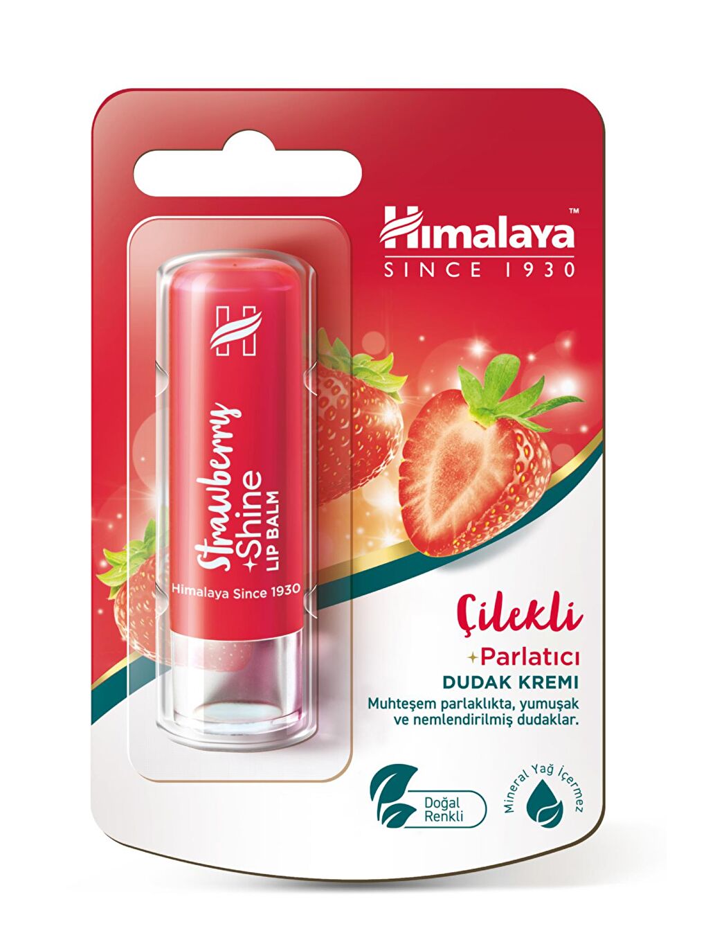 Parlatıcı Dudak Kremi, Çilek, Nemlendirici, %100 Doğal Renk, Silikon Içermez, 4,5 gr