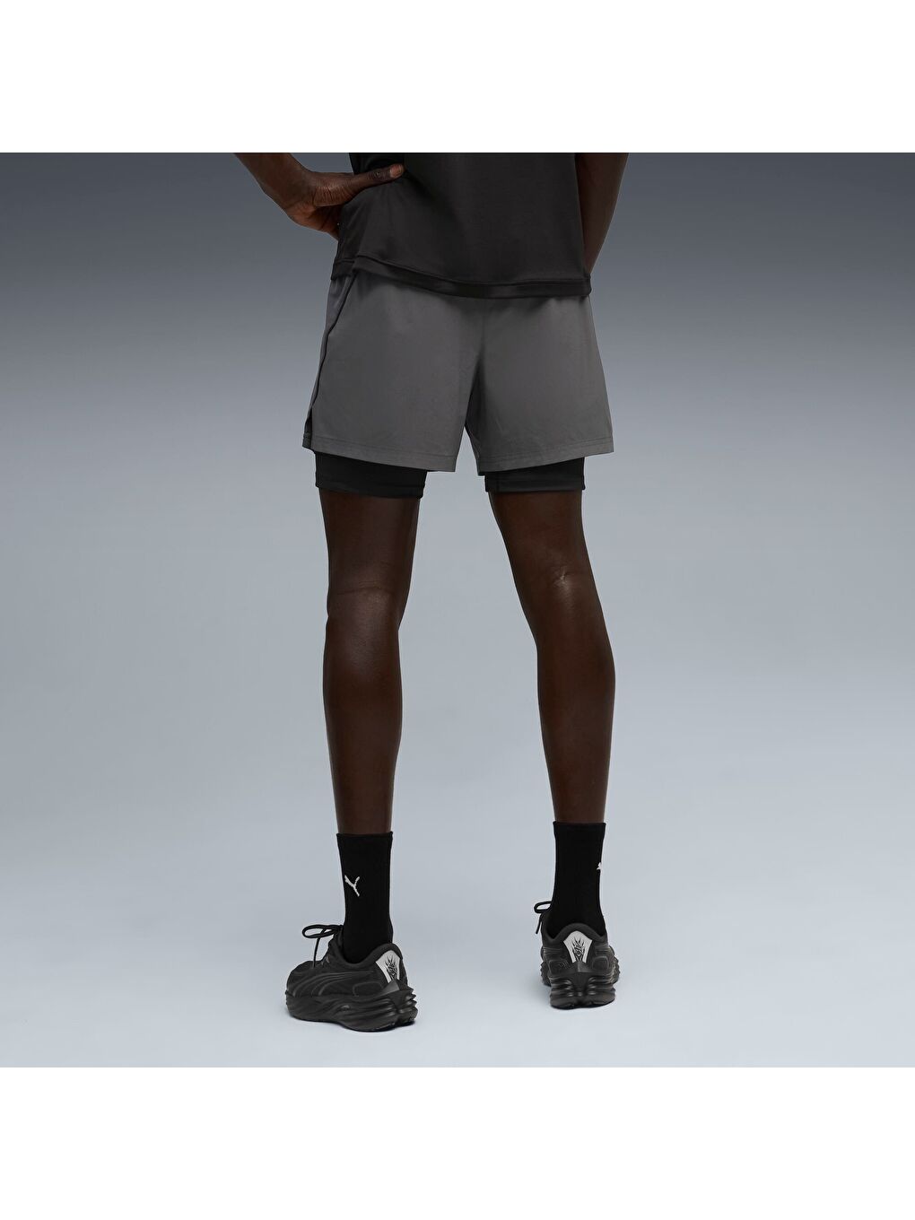 Gri VELOCITY Erkek 2'si 1 Arada Koşu Şortu-3