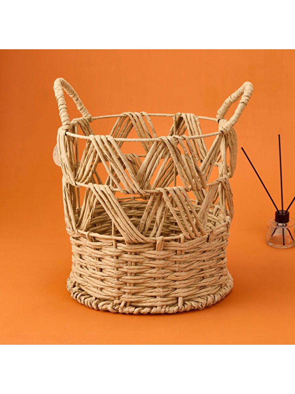 Granny Summer Çok Amaçlı Büyük Dekoratif Sepet - Bej - 30x30 cm-2