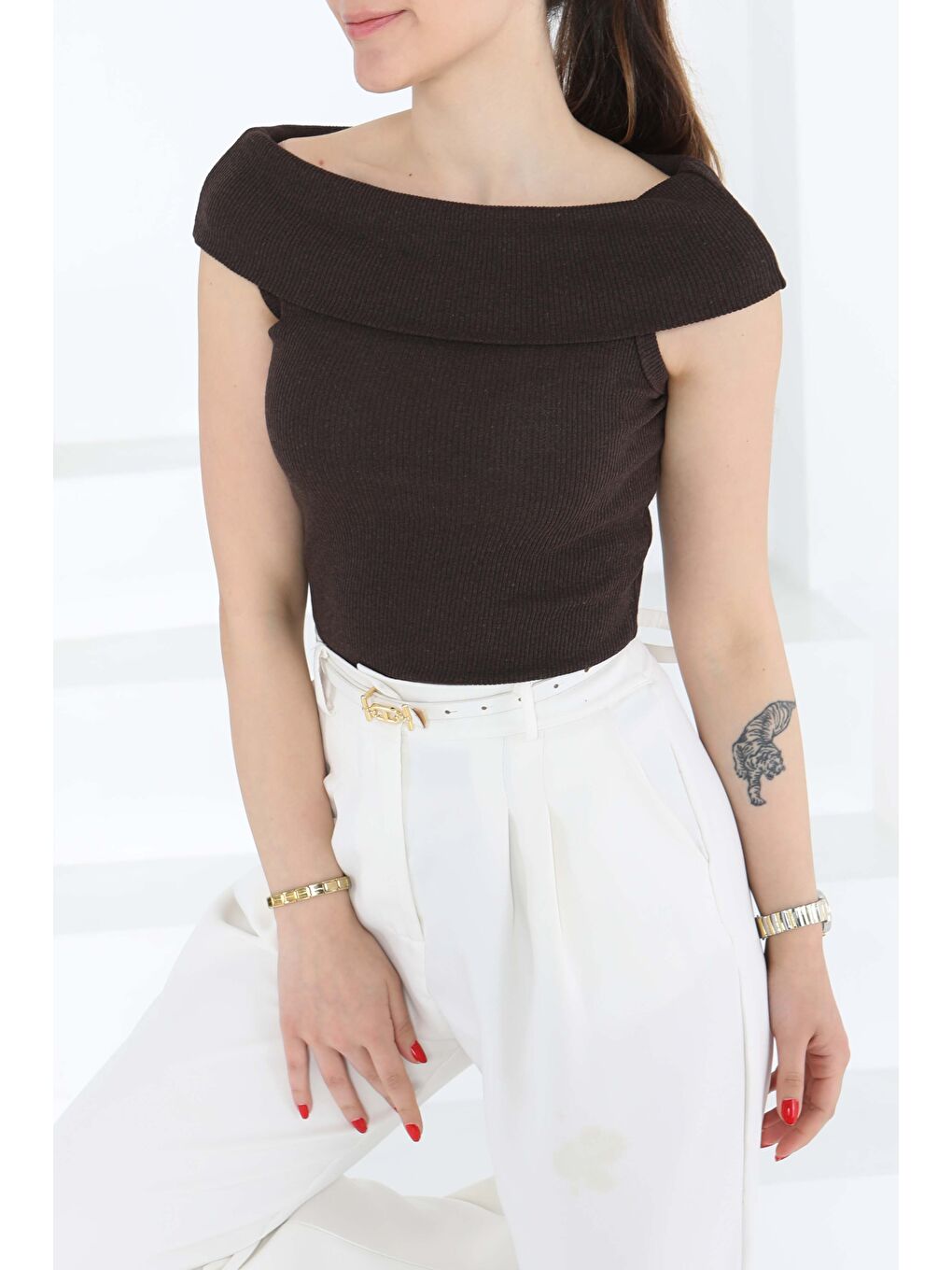 Kahverengi Madonna Yaka Bady Kahve - 27138-2