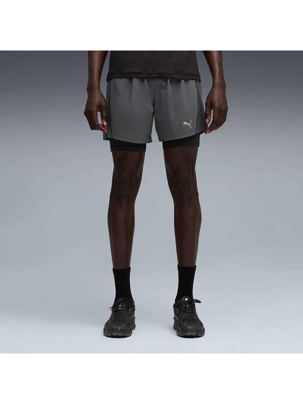 Gri VELOCITY Erkek 2'si 1 Arada Koşu Şortu-6