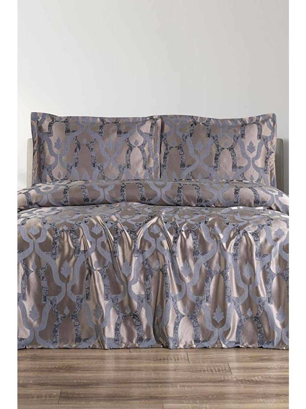 Kybele 3 Parça Çift Kişilik Pike Takımı 230x250 Gri