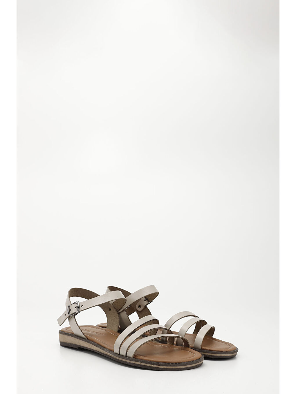 Bej Kadın BEJ-CAMEL Hakiki Deri Sandalet-1