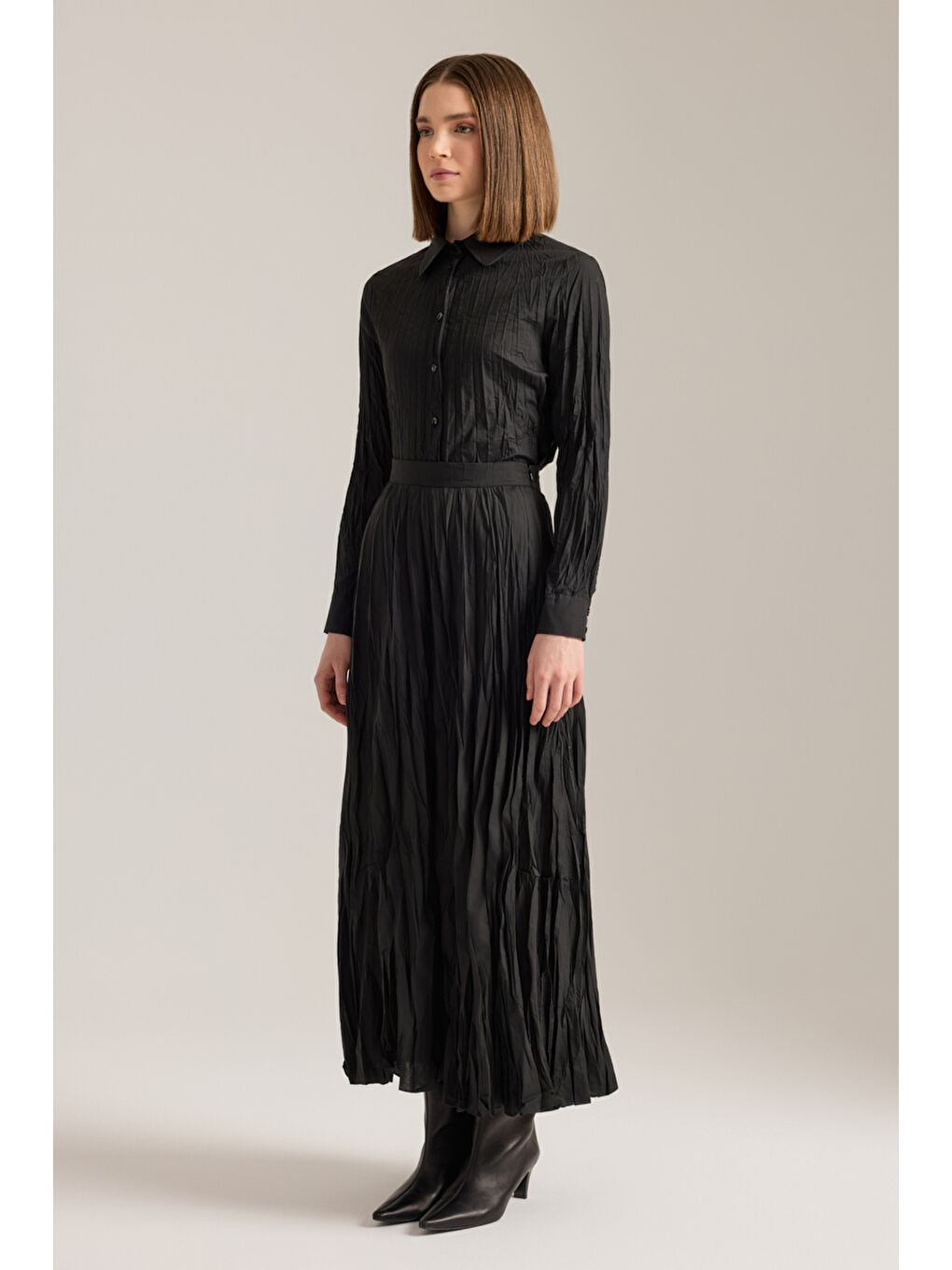 Siyah Kraşlı Pamuk Etek-1