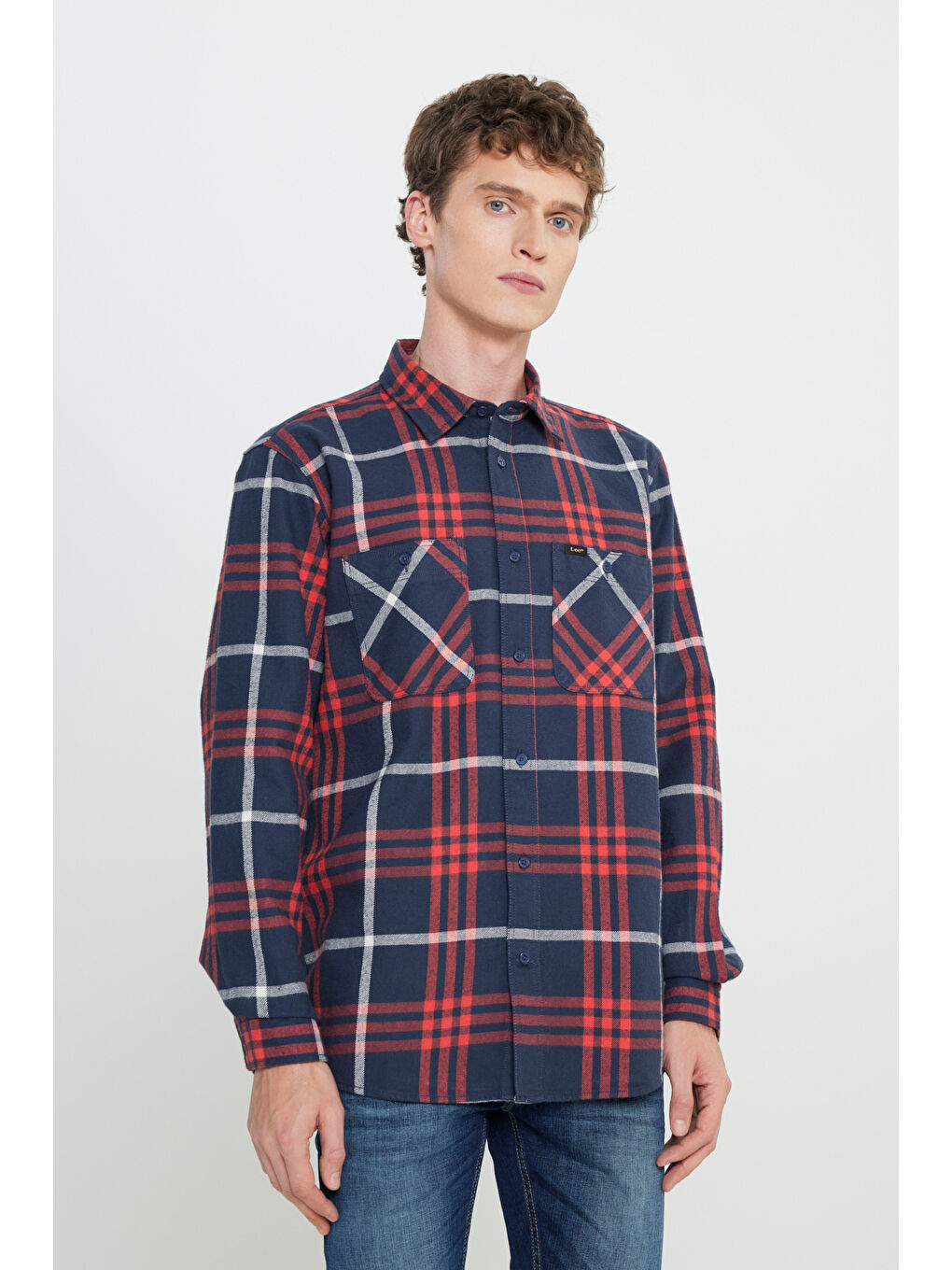 Karışık Relaxed Fit Geniş Kesim %100 Pamuk Ekose Gömlek-1