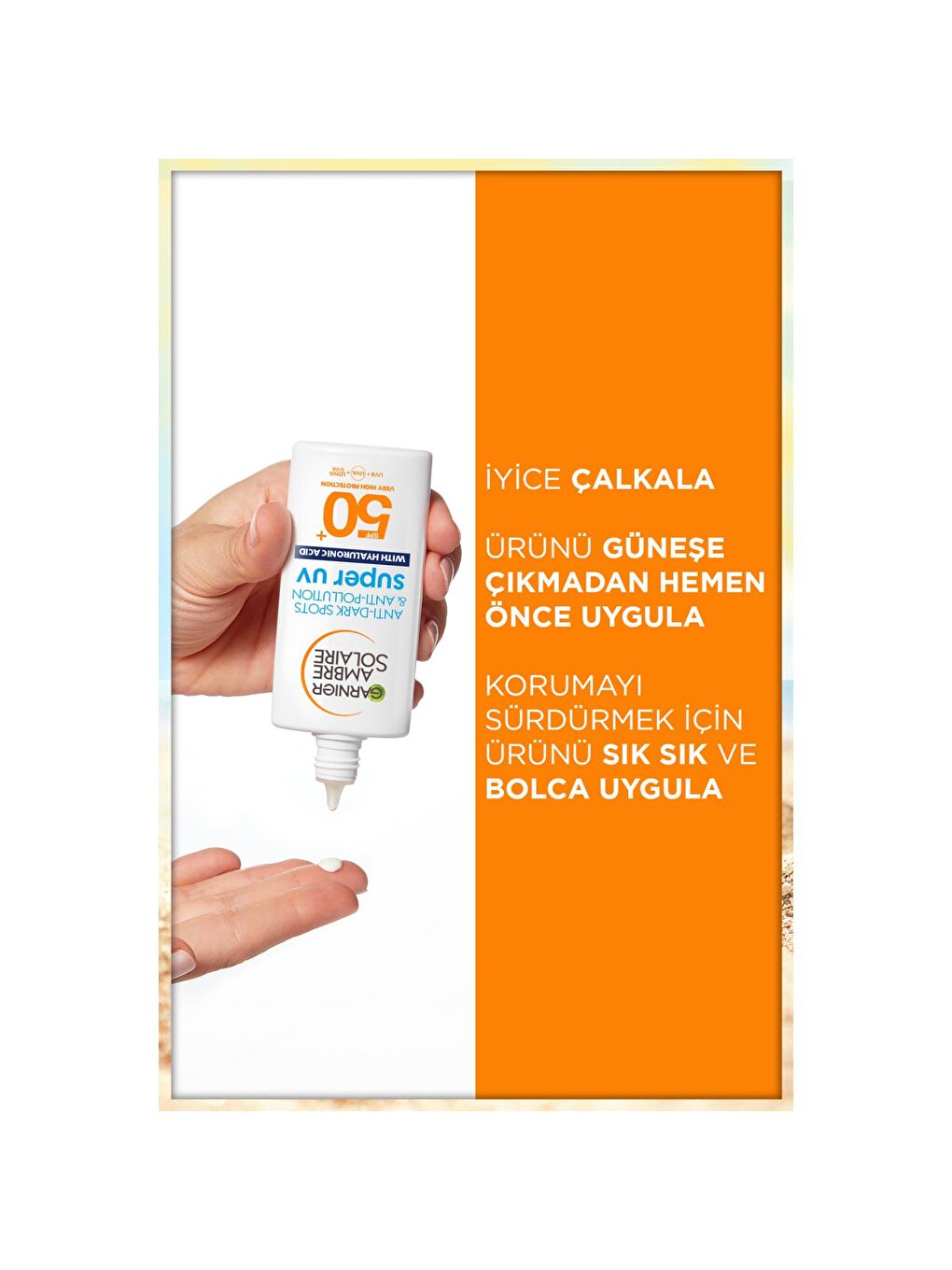 GARNIER Şeffaf Ambre Solaire Koyu Leke Karşıtı Güneş Koruyucu Yüz Kremi 50+ SPF 40 ml - 3