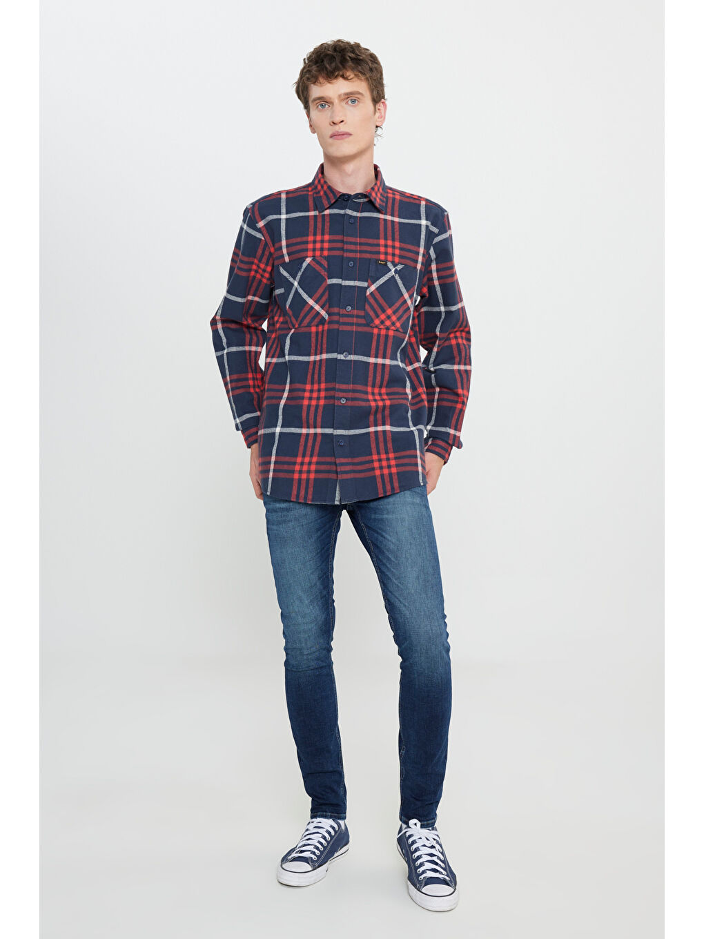 Karışık Relaxed Fit Geniş Kesim %100 Pamuk Ekose Gömlek-2