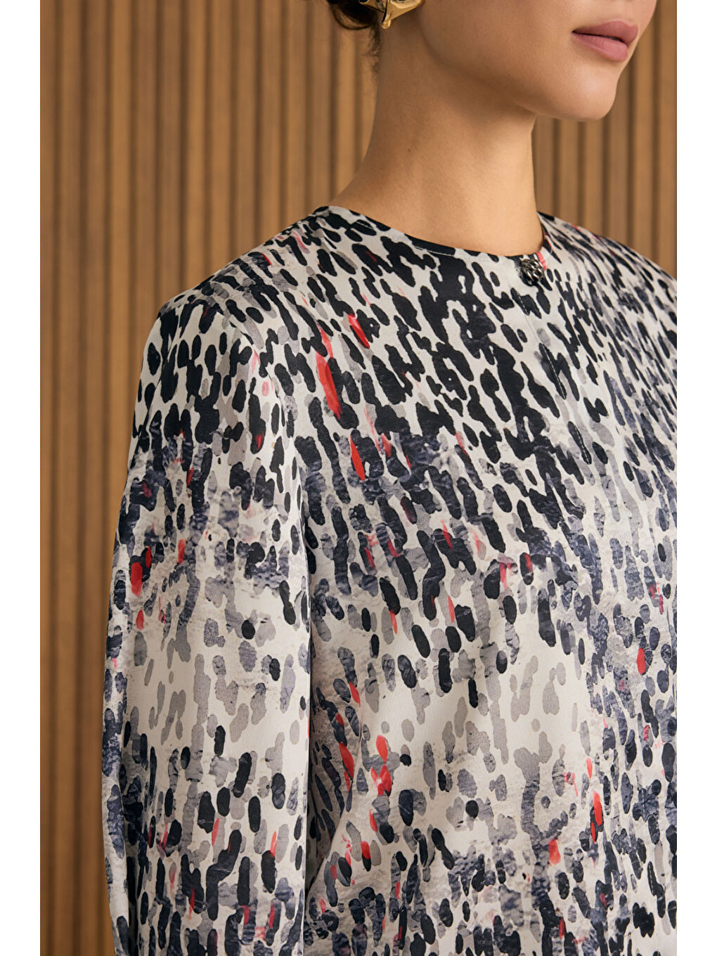 Siyah Leopar Desenli Tunik-2