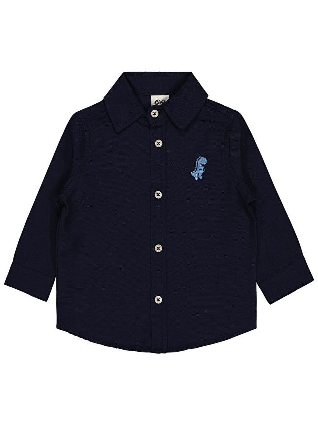 Baby Dinozor Nakışlı 6-18 Ay Gömlek - Lacivert6-9 Ay