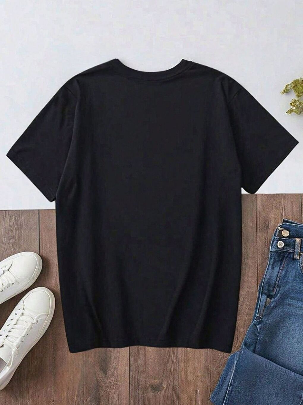 Siyah Bench Baskılı Regular Tişört-1