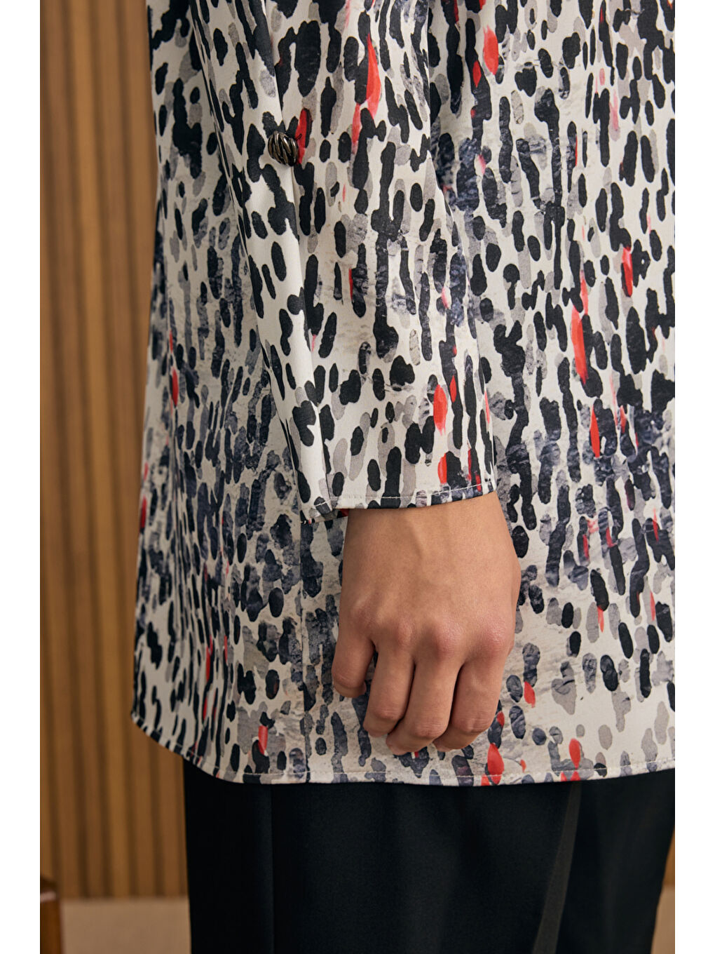 Siyah Leopar Desenli Tunik-4