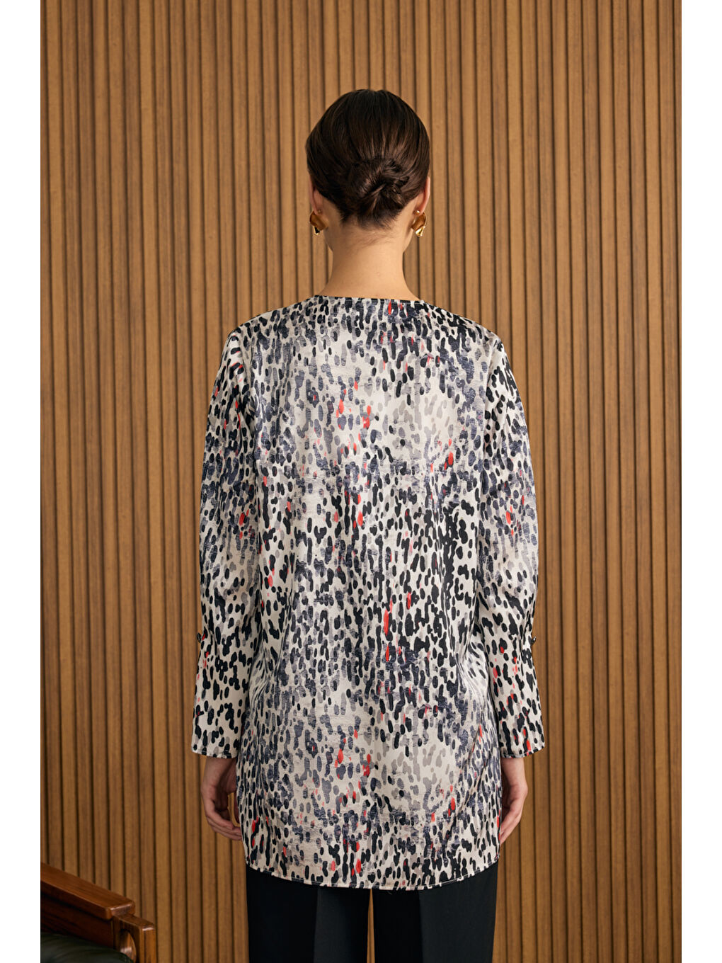 Siyah Leopar Desenli Tunik-5