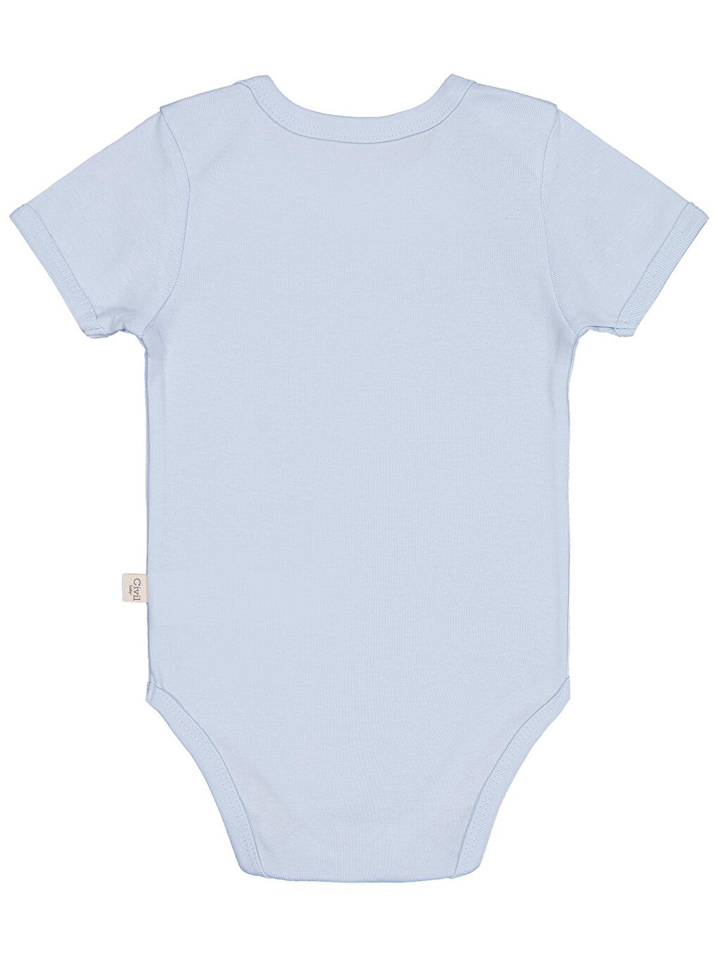 Baby Düz Renkli Kısa Kol 1-3 Yaş Çıtçıtlı Badi - Mavi-2