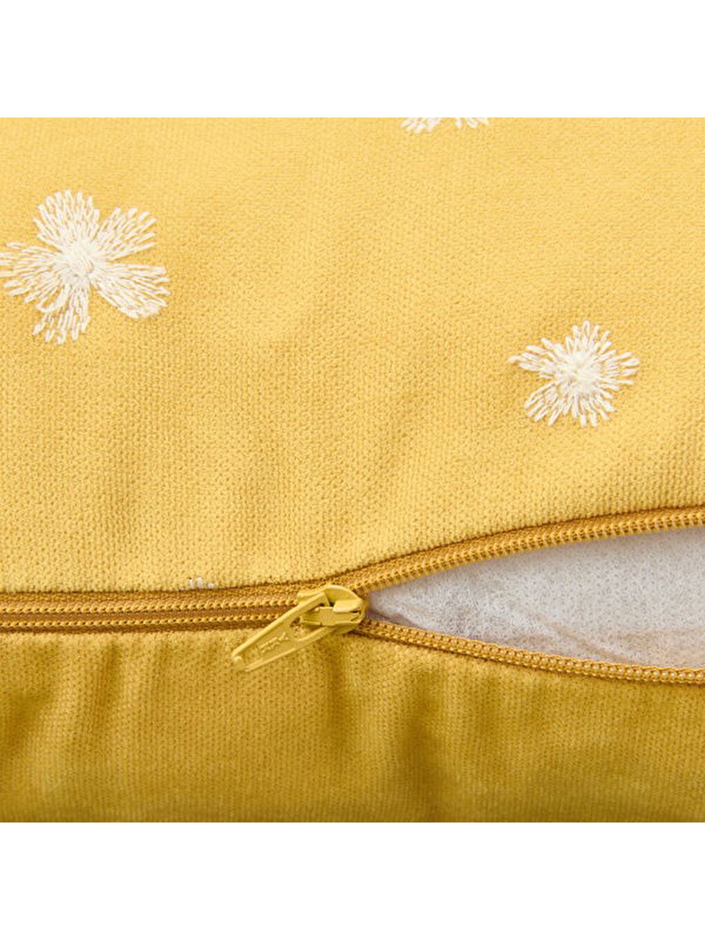 Kahverengi Soft Granny Summer Çiçek Nakışlı Kırlent - Hardal - 45x45 cm-4