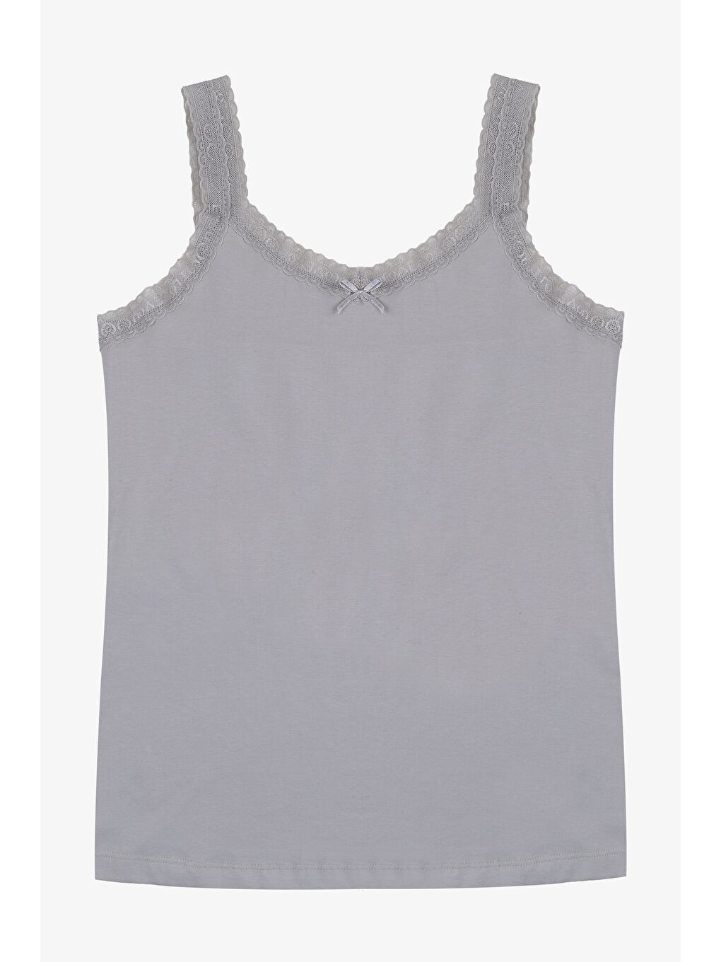 Lacivert Kadın Pamuklu 2’li Kol Yaka Dantelli Geniş Askılı Atlet-2