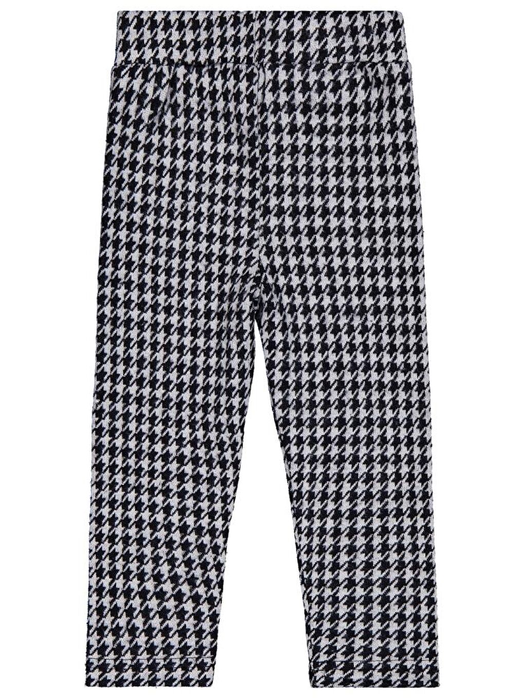 Girls Kazayağı Desen 2-5 Yaş Tayt - Siyah 5-6 Yaş-1