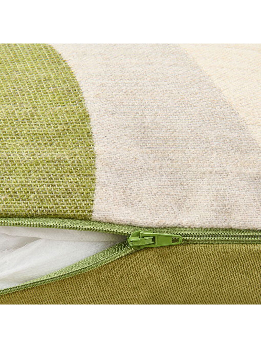 Lila Soft Zarmine Kırlent - Ekru / Yeşil - 40x40 cm-2