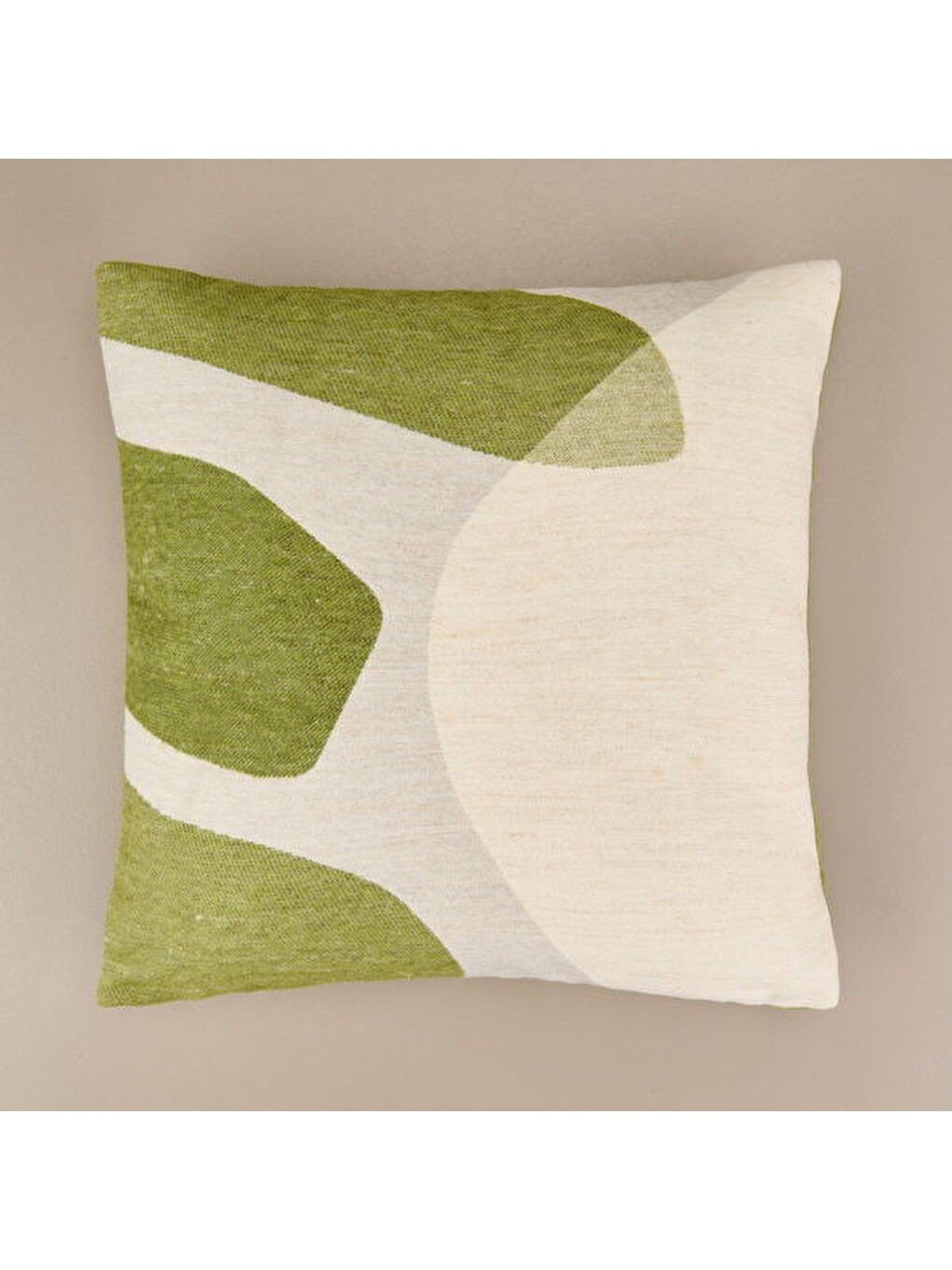 Lila Soft Zarmine Kırlent - Ekru / Yeşil - 40x40 cm-4