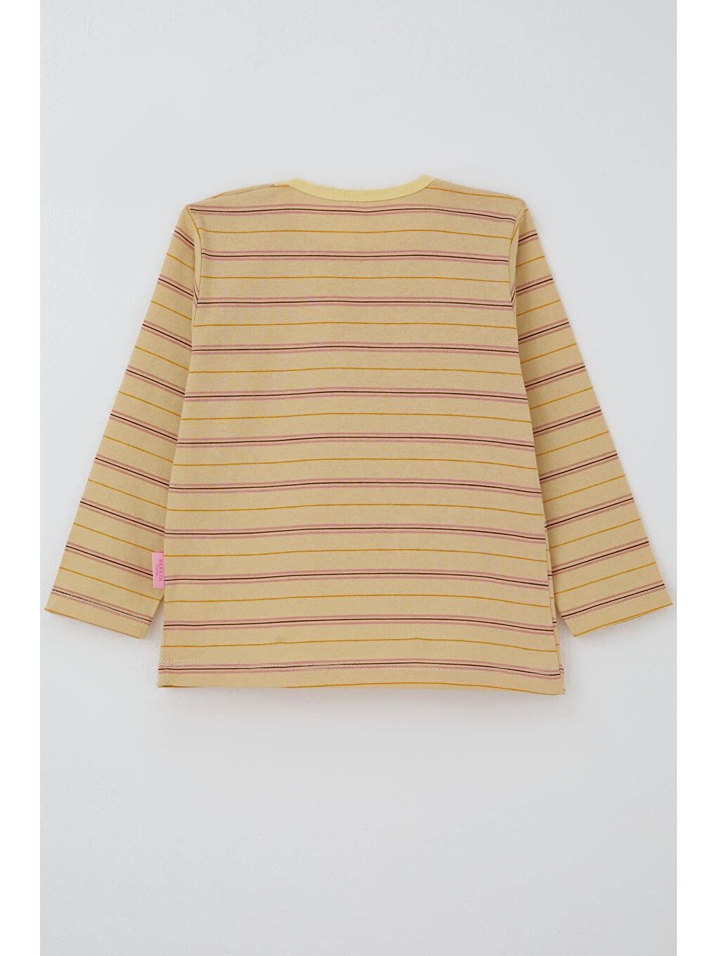 Ekru Kız Bebek Uzun Kollu Tişört Patlı Renkli Çizgili Krem (9 Ay-3 Yaş)-2