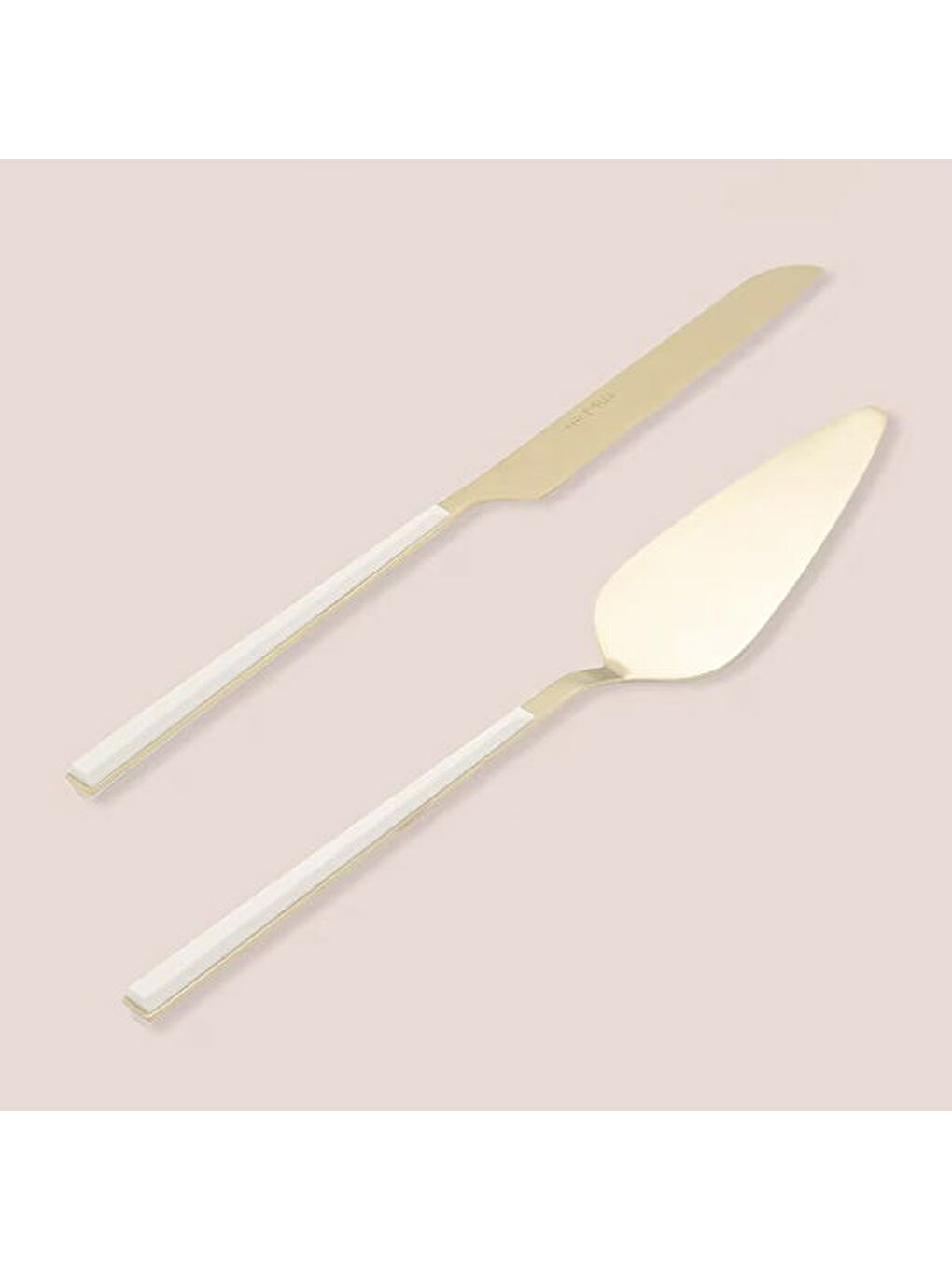 Bianco 2 Parça Salata Servis Takımı - Beyaz / Gold-1