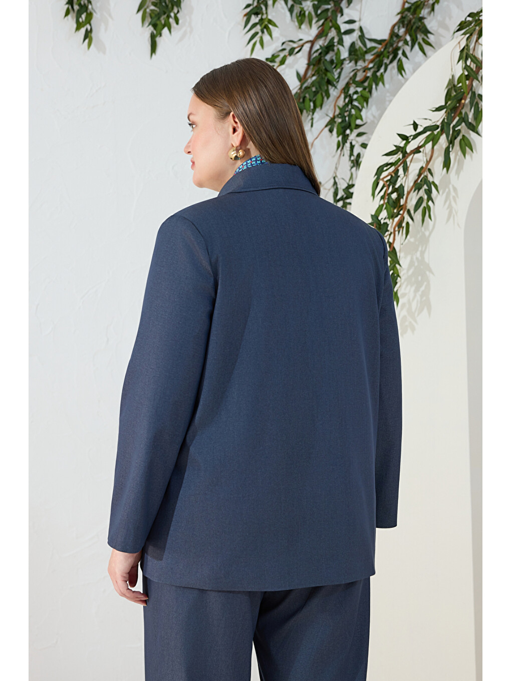 Lacivert Denim Görünümlü Ceket-5