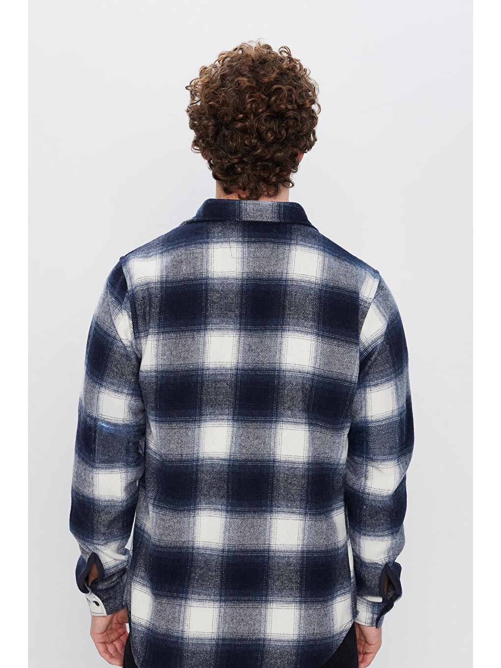 Karışık Erkek Slim Fit Dar Kesim Çift Cepli Kareli Kışlık Oduncu Gömlek-4