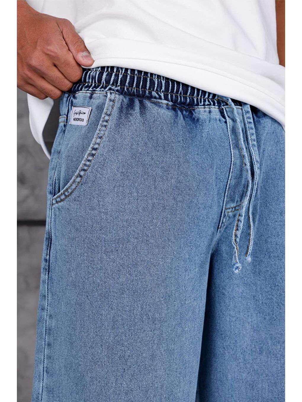 Mavi Jackson Unisex Oversize Beli İpli ve Lastikli Denim Jean Pantolon - Baggy Jean-3