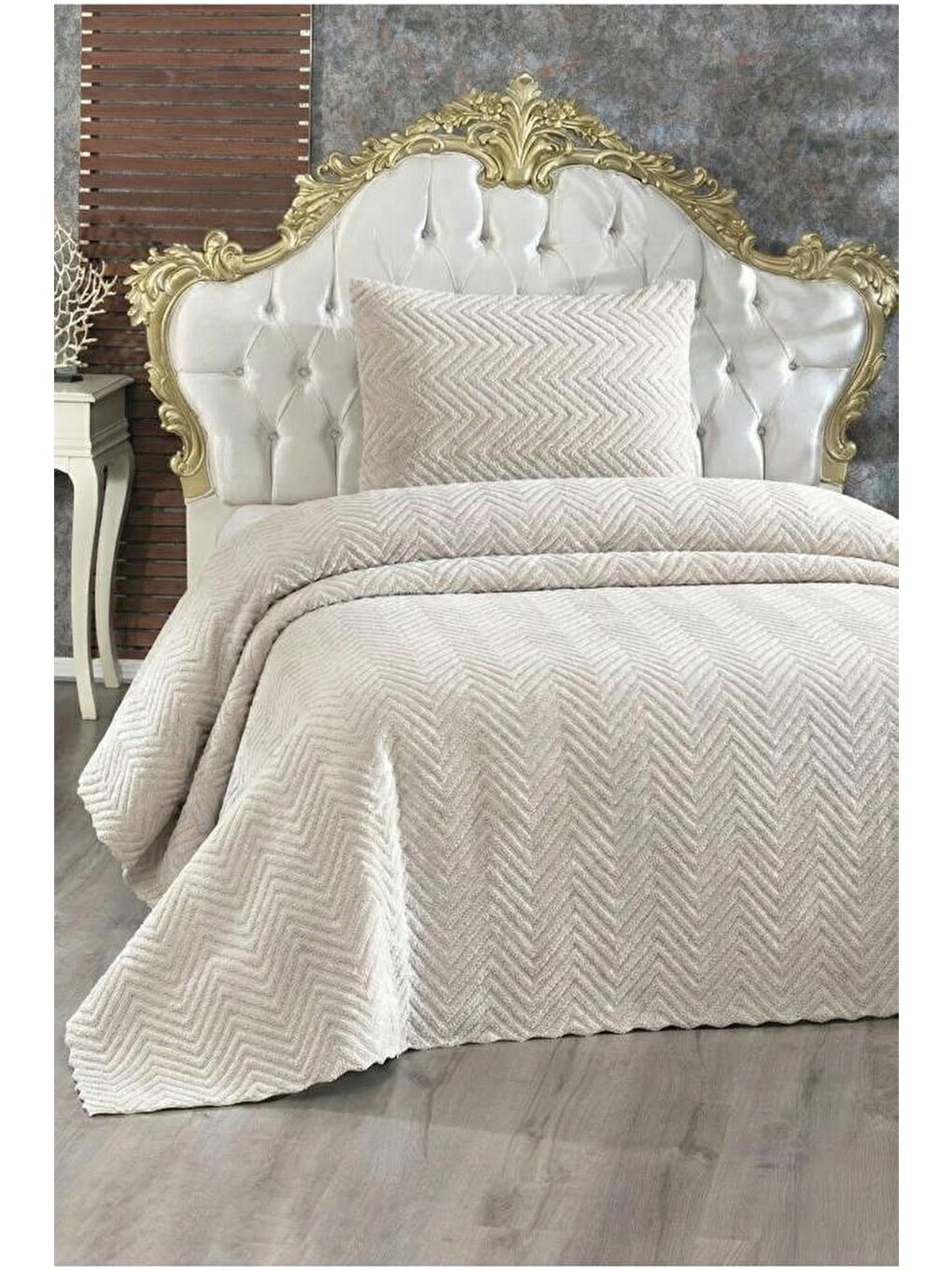 Kahverengi Ultrasonik Welsoft Tek Kişilik Yatak Örtüsü 180x230 Cappucino