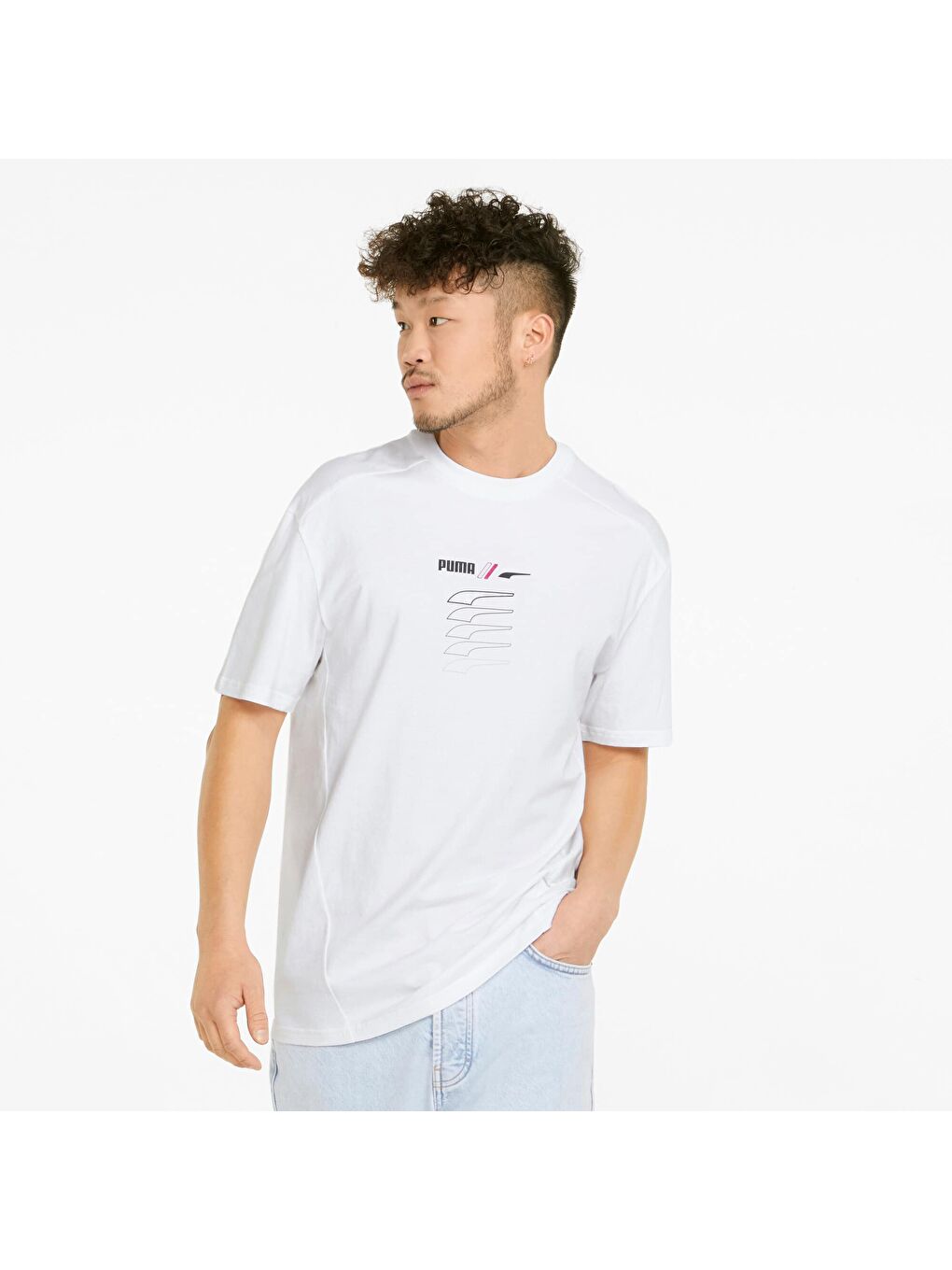 Beyaz RAD/CAL GRAPHIC Erkek Tişört-4