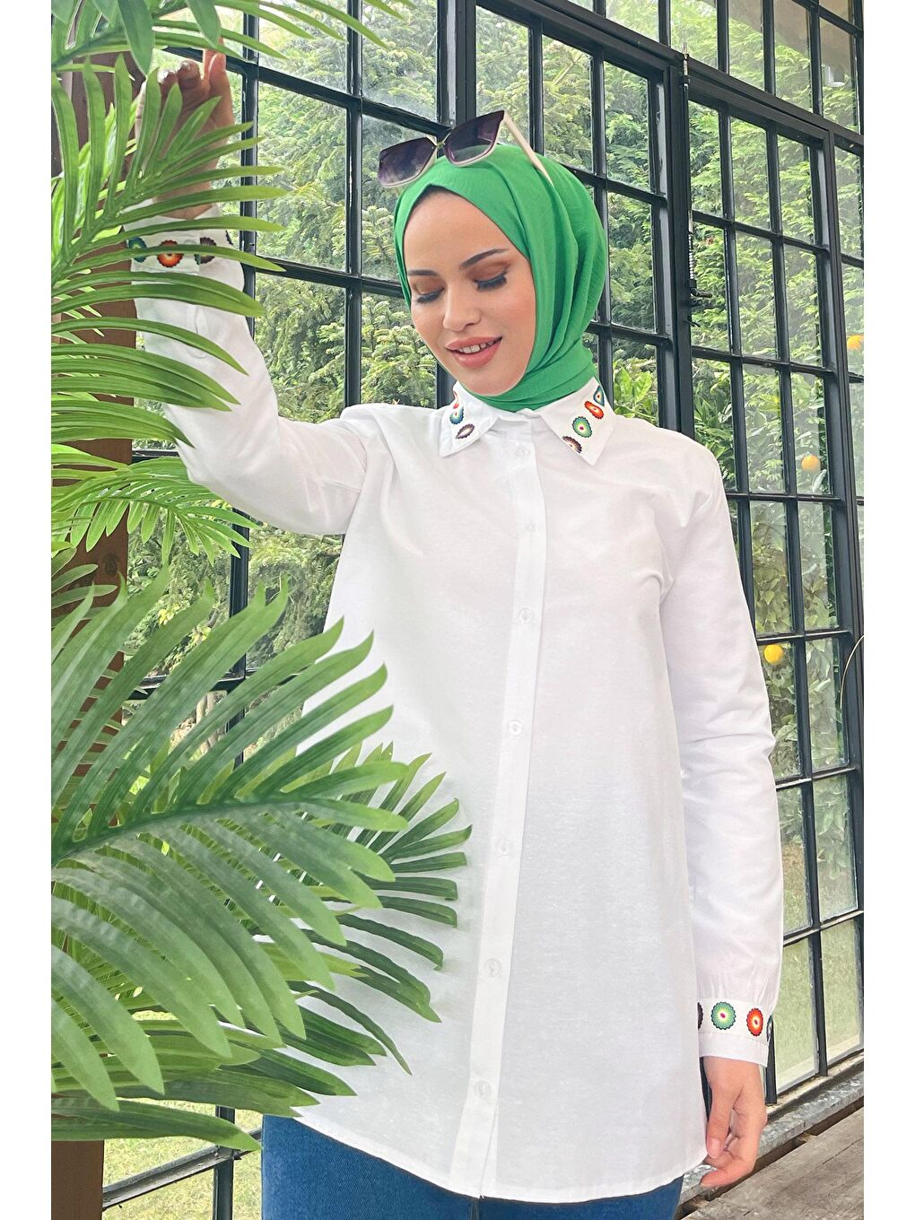 Gömlek Yaka Kadın Beyaz Gömlek - 11500