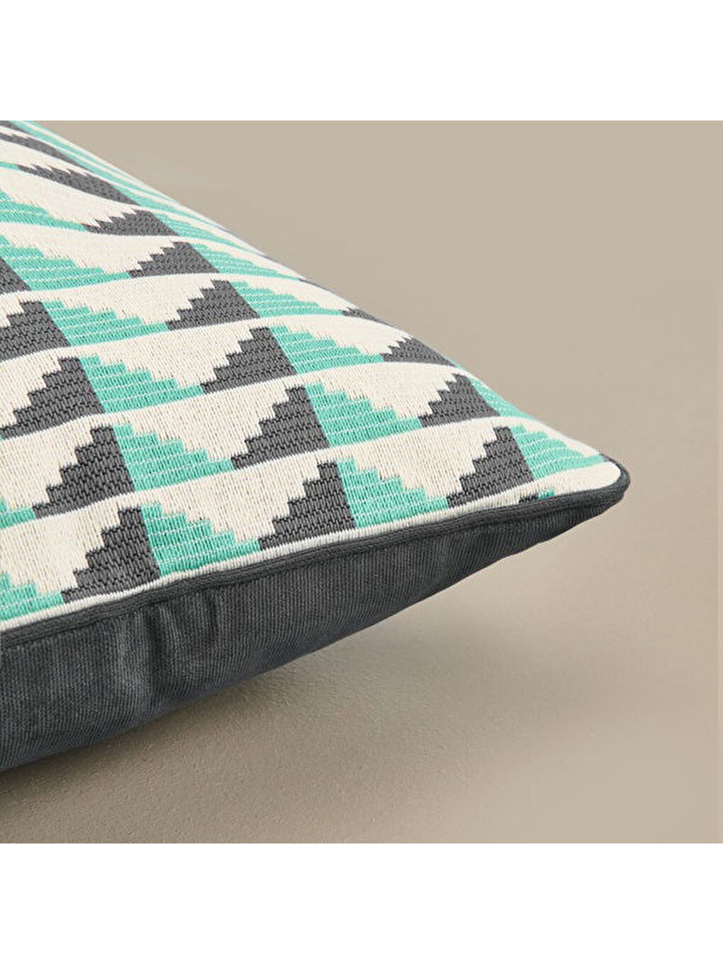 Soft Lalbahar Kırlent - Ekru / Mavi - 40x60 cm-1