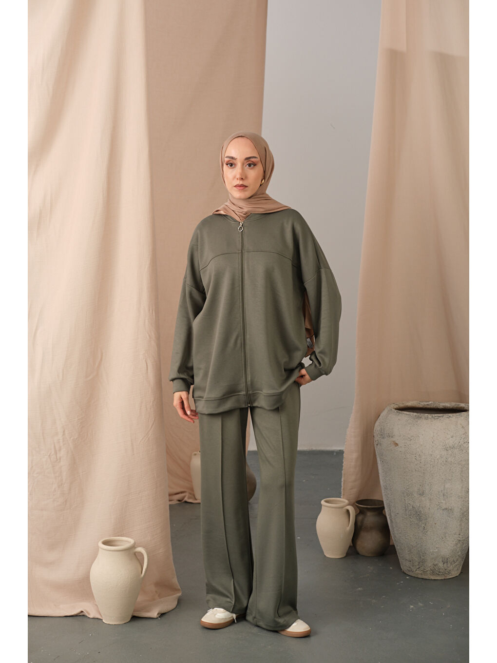 Kadın Çıma Detay İkili Takım Yeşil-1