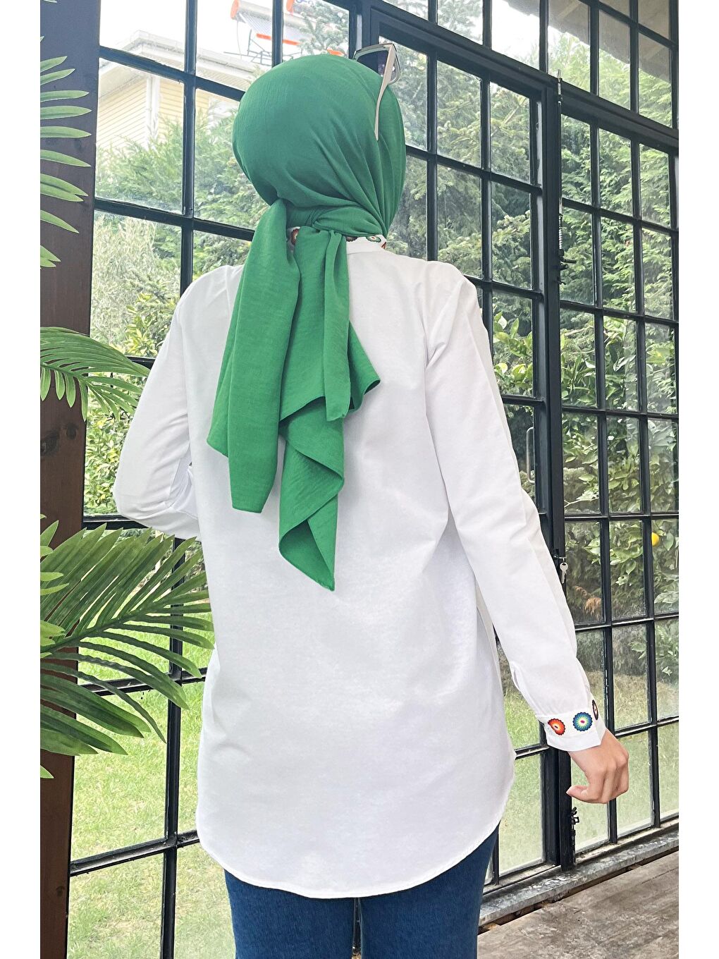 Gömlek Yaka Kadın Beyaz Gömlek - 11500-5