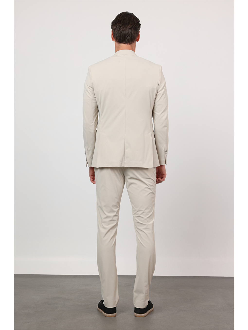 Bej Kendinden Desenli Mono Yaka 6 Drop Slim Fit Takım Elbise 1001260162-6