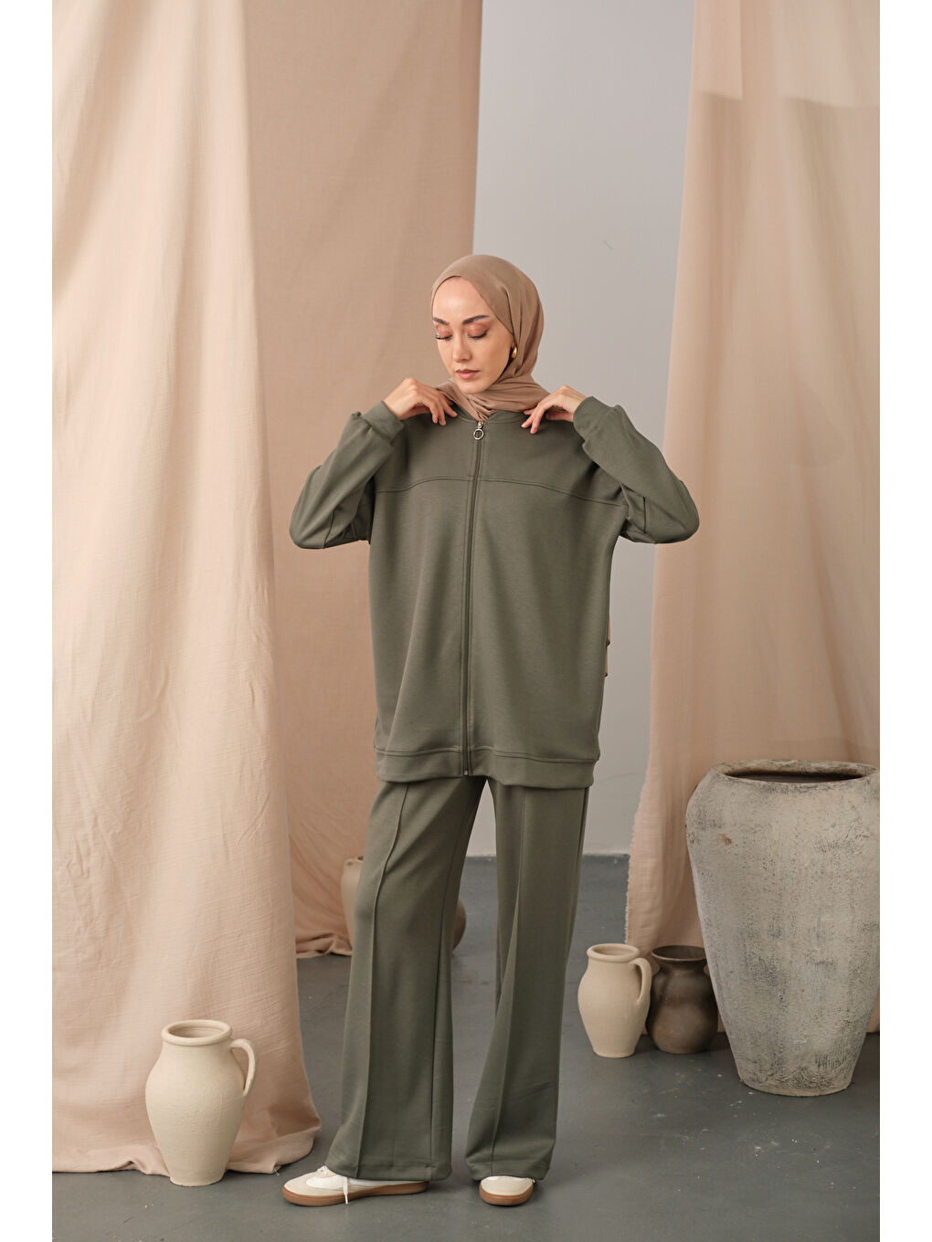 Kadın Çıma Detay İkili Takım Yeşil-2