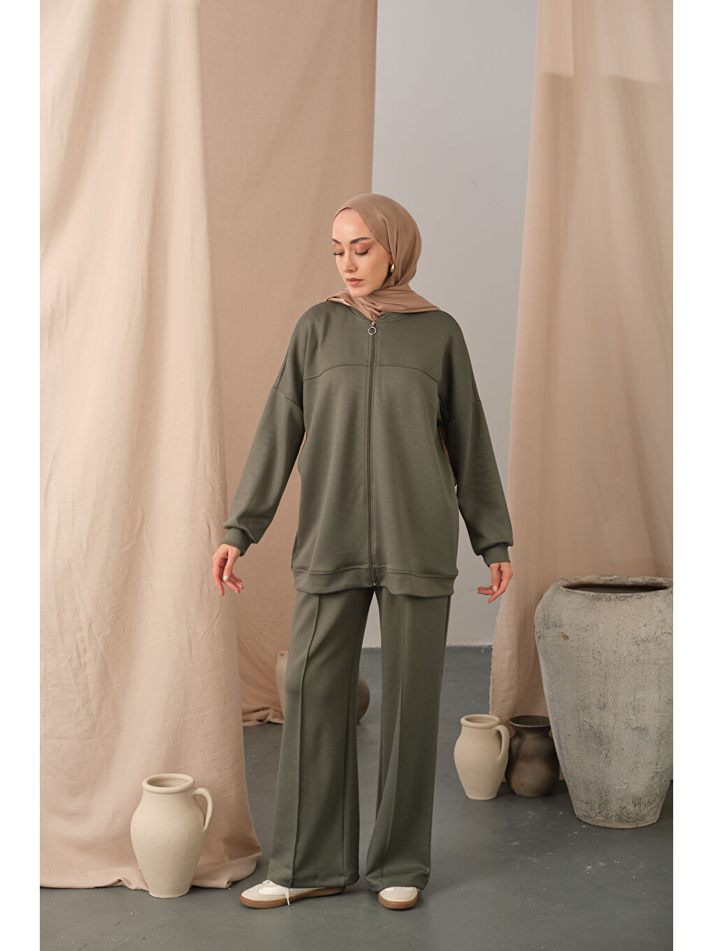 Kadın Çıma Detay İkili Takım Yeşil-3
