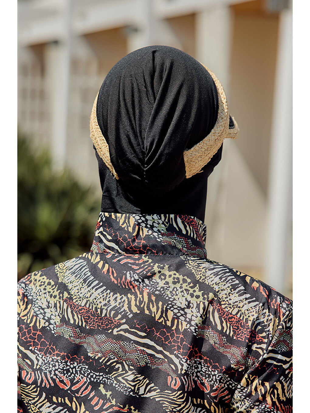 Vizör Hasır Şapka Güneş Koruyucu Siperlik RŞ-2105 Siyah Bej-2