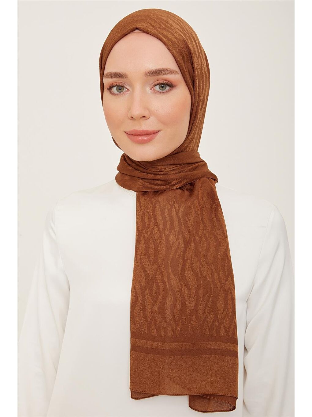Kahverengi Trend Janjan Jakar Şal 8 3209 23027