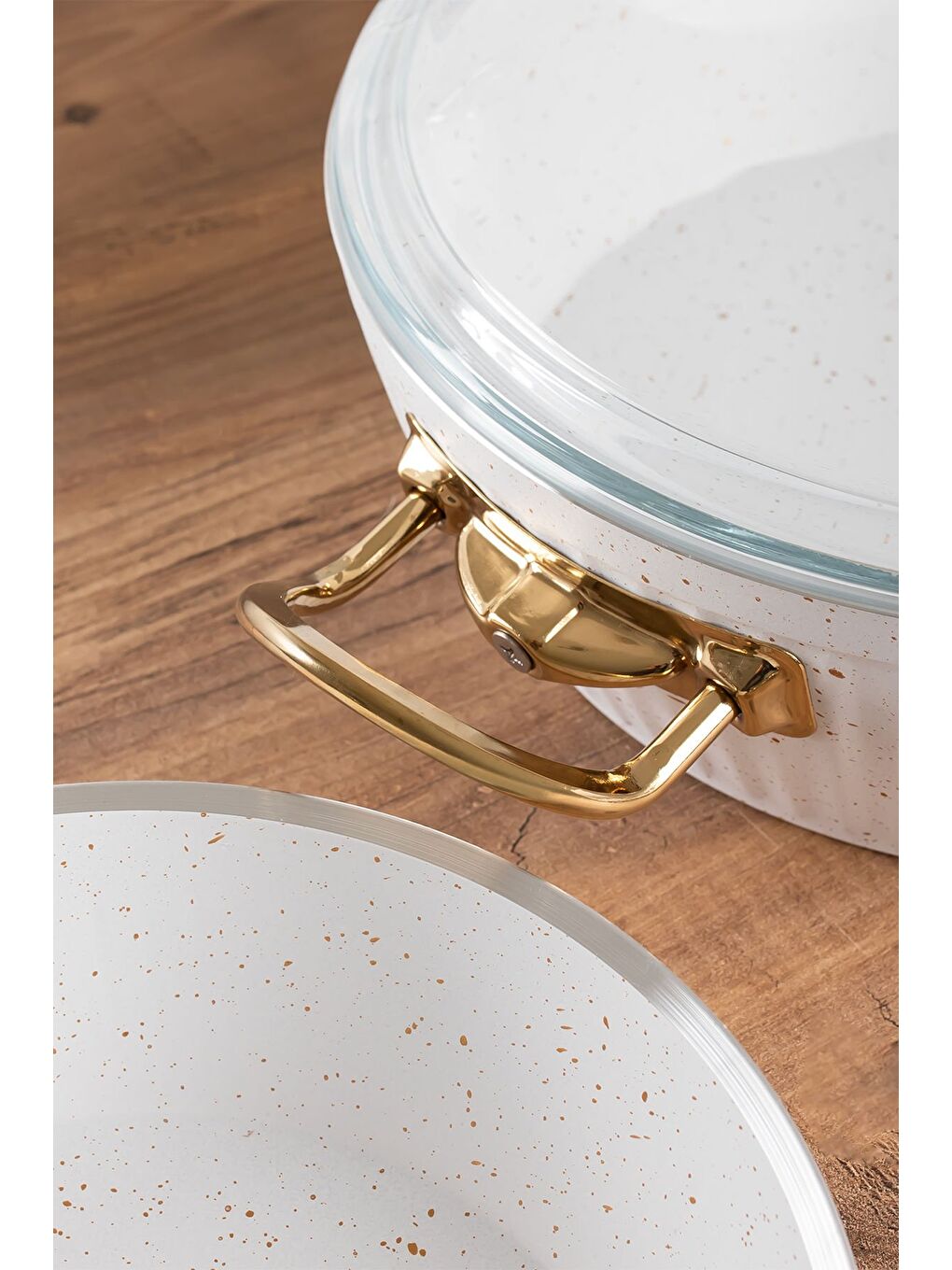 Beyaz L-5084 11 Parça Oscar Granit Desenli Çeyiz Tencere Seti-1