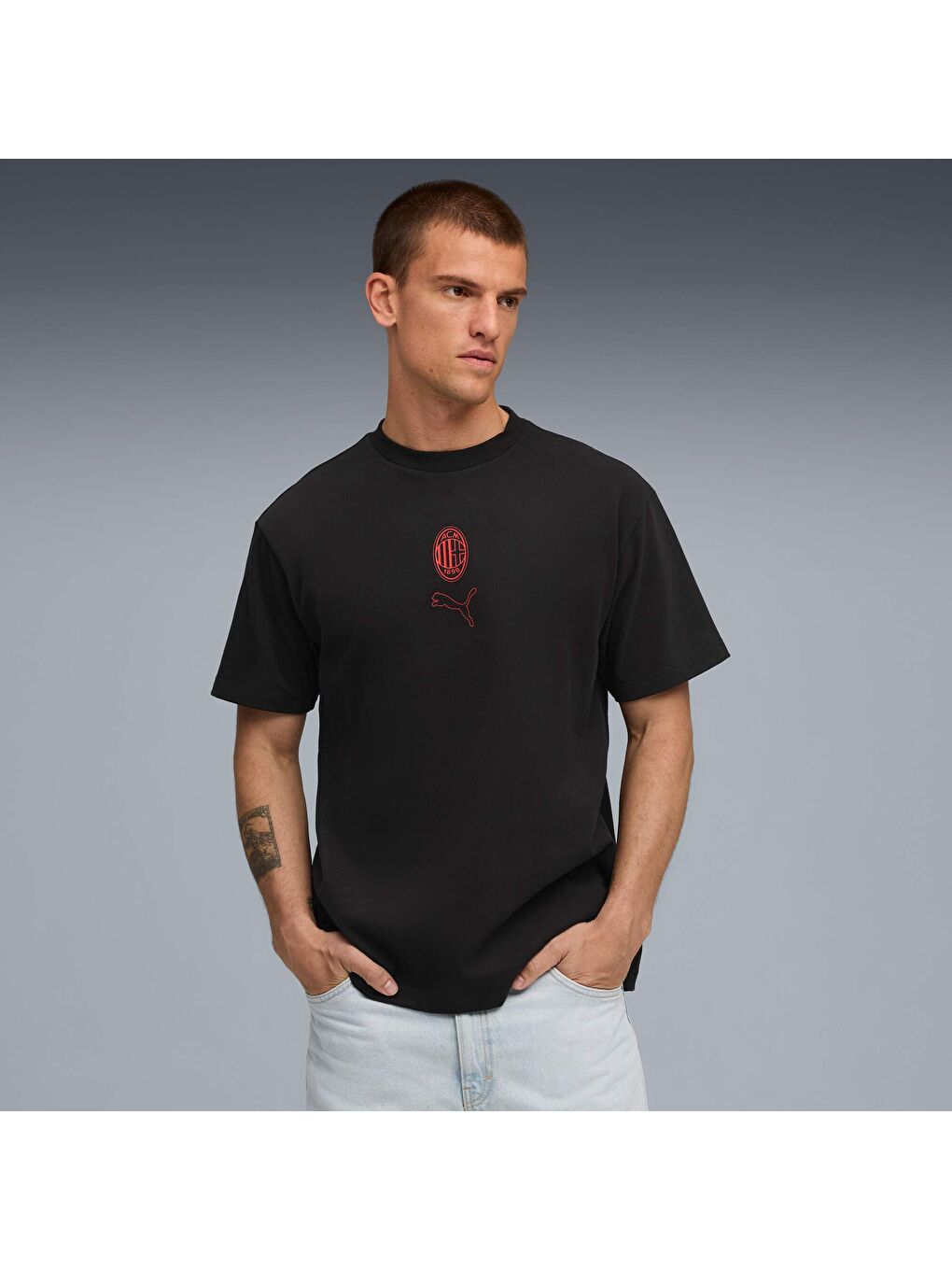 Siyah AC MILAN FtblStatement Cellerator UNISEX Tişört-6