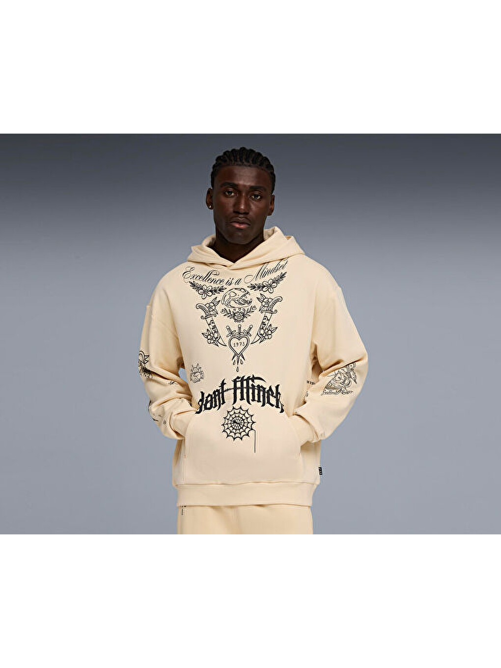 Swish N İnk Hoodie Erkek Günlük Sweatshirts 63465501 Bej-2